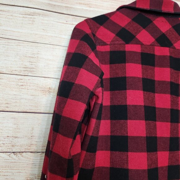 Orvis Jacket Women's Size Small Black Red Plaid Snap Button Front Buffalo Check - Picture 13 of 16